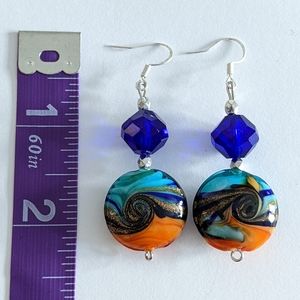 Handmade beaded dangle earrings